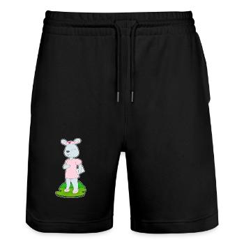 Hase Krankenschwester - Stanley/Stella Unisex Bio Joggingshorts Trainer  - Schwarz - Vorne - Nik (191cm) & Marisol (170cm)
