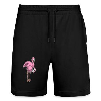 Flamingo Joueur de football Football - Short de jogging bio TRAINER Stanley/Stella unisexe - noir - Devant - Nik (191cm) & Marisol (170cm)