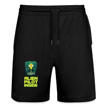 Alien on Board - Stanley/Stella Unisex Bio Joggingshorts Trainer  - Schwarz - Vorne - Nik (191cm) & Marisol (170cm)