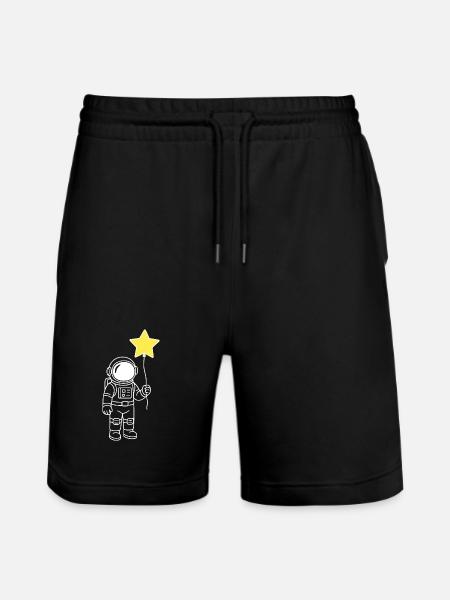 Astronaut mit Stern-Ballon – Space Artwork - Stanley/Stella Unisex Bio Joggingshorts Trainer  - Schwarz