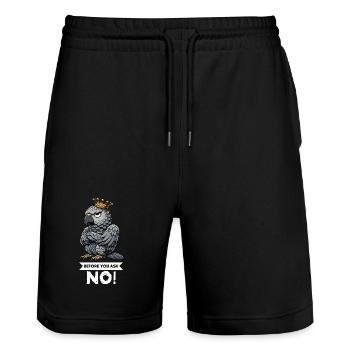 Before You Ask African Grey Parrot Parrot Parrot Holder - Stanley/Stella Trainer Unisex Organic Jogging Shorts - black - Front - Nik (191cm) & Marisol (170cm)