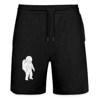 Astronaut Shirt für Weltraum Fans - Stanley/Stella Unisex Bio Joggingshorts Trainer  - Schwarz - Vorne - Nik (191cm) & Marisol (170cm)