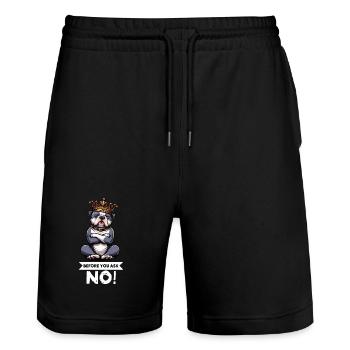 Before You Ask American Bully Bully Pit Bullys - Stanley/Stella Trainer Unisex Organic Jogging Shorts - black - Front - Nik (191cm) & Marisol (170cm)