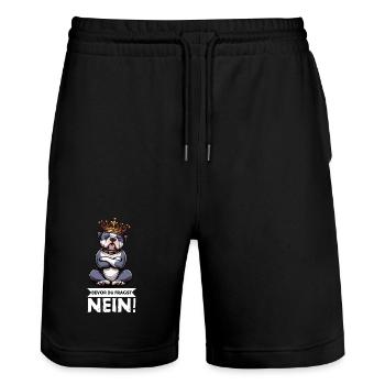 Before You Ask No American Bully Bully Pit - Stanley/Stella Trainer Unisex Organic Jogging Shorts - black - Front - Nik (191cm) & Marisol (170cm)