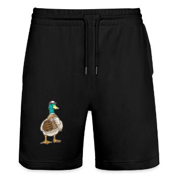 Duck Baseball Baseball Glove Sport - Stanley/Stella Trainer Unisex Organic Jogging Shorts - black - Front - Nik (191cm) & Marisol (170cm)