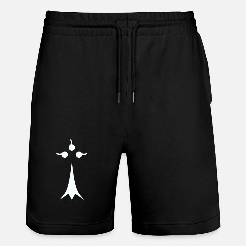 White minimalist ermine - Stanley/Stella Trainer Unisex Organic Jogging Shorts - black