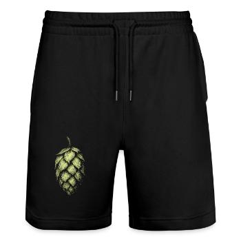 Houblon - Short de jogging bio TRAINER Stanley/Stella unisexe - noir - Devant - Nik (191cm) & Marisol (170cm)