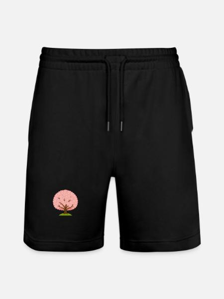 Cherry blossom - Stanley/Stella Trainer Unisex Organic Jogging Shorts - black