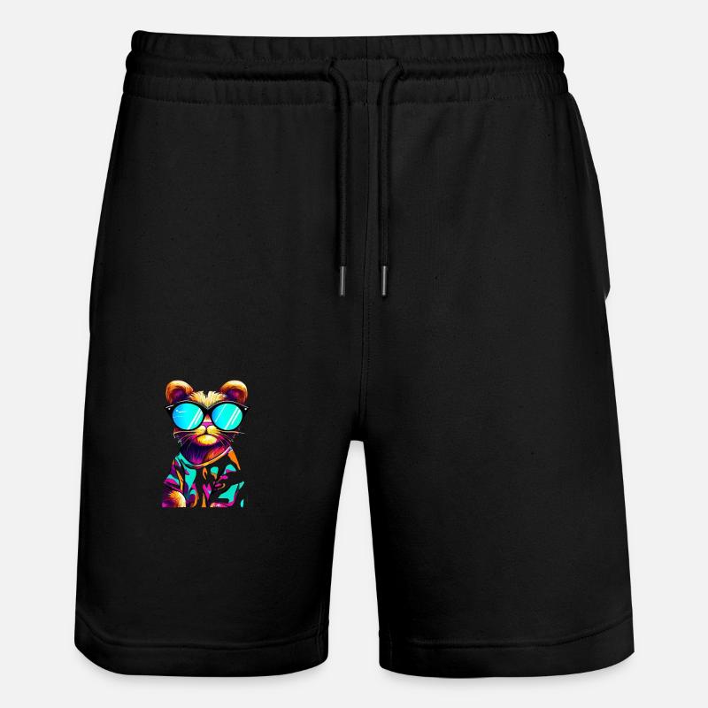 Chat cool - Short de jogging bio TRAINER Stanley/Stella unisexe - noir