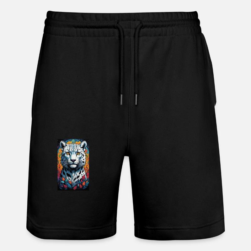 Léopard des neiges | Léopard | Prédateur - Short de jogging bio TRAINER Stanley/Stella unisexe - noir