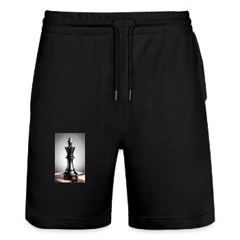 Échecs | Pièce d’échecs | Joueur d’échecs - Short de jogging bio TRAINER Stanley/Stella unisexe - noir - Devant - Nik (191cm) & Marisol (170cm)