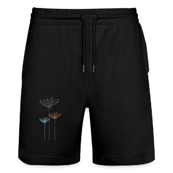 Fleur - Plante - Fleur - Short de jogging bio TRAINER Stanley/Stella unisexe - noir - Devant - Nik (191cm) & Marisol (170cm)