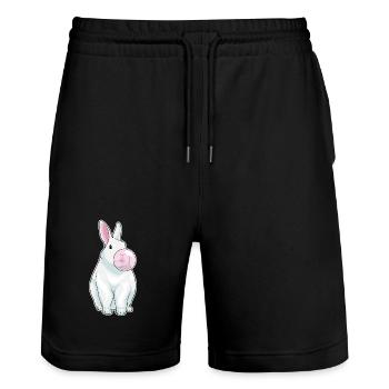 Gomme à mâcher de lapin - Short de jogging bio TRAINER Stanley/Stella unisexe - noir - Devant - Nik (191cm) & Marisol (170cm)