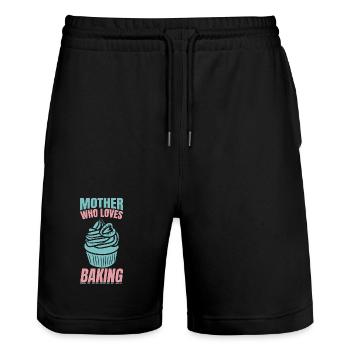 Mother who loves baking - Stanley/Stella Trainer Unisex Organic Jogging Shorts - black - Front - Nik (191cm) & Marisol (170cm)