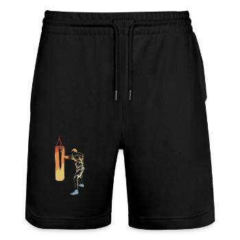 Vintage Boxen Skizze - Stanley/Stella Unisex Bio Joggingshorts Trainer  - Schwarz - Vorne - Nik (191cm) & Marisol (170cm)