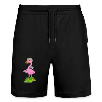 Hache de bûcheron flamant rose - Short de jogging bio TRAINER Stanley/Stella unisexe - noir - Devant - Nik (191cm) & Marisol (170cm)