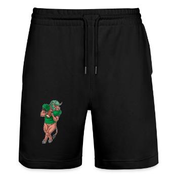 Taureau Sports de football américain - Short de jogging bio TRAINER Stanley/Stella unisexe - noir - Devant - Nik (191cm) & Marisol (170cm)