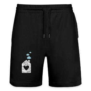 Accueil Coeur Grunge Cloud Pépinière Sweet Home - Short de jogging bio TRAINER Stanley/Stella unisexe - noir - Devant - Nik (191cm) & Marisol (170cm)