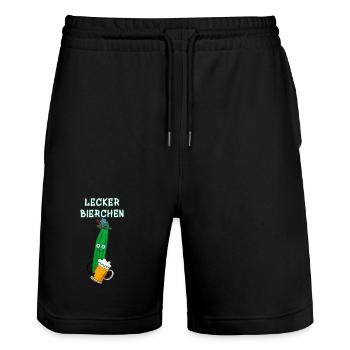 Cucumber, Party Cucumber, Beer, Delicious Beer.Cucumber - Stanley/Stella Trainer Unisex Organic Jogging Shorts - black - Front - Nik (191cm) & Marisol (170cm)
