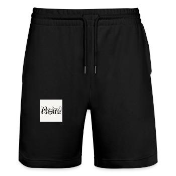 Playful No lettering for creative designs - Stanley/Stella Trainer Unisex Organic Jogging Shorts - black - Front - Nik (191cm) & Marisol (170cm)