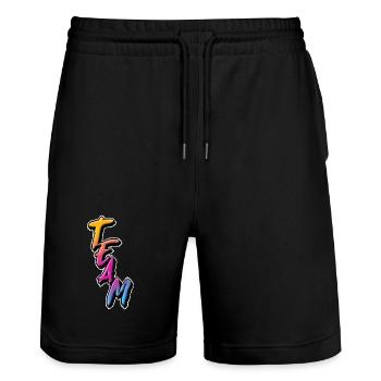 Team - Stanley/Stella Trainer Unisex Organic Jogging Shorts - black - Front - Nik (191cm) & Marisol (170cm)