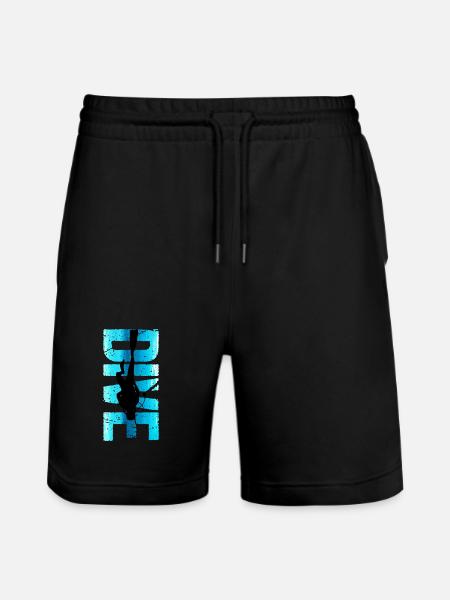 Diver Design Retro Dive Outfit Gift - Stanley/Stella Trainer Unisex Organic Jogging Shorts - black