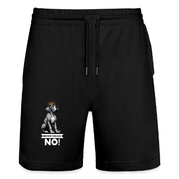 Before You Ask Great Dane Great Dane Owner - Stanley/Stella Trainer Unisex Organic Jogging Shorts - black - Front - Nik (191cm) & Marisol (170cm)