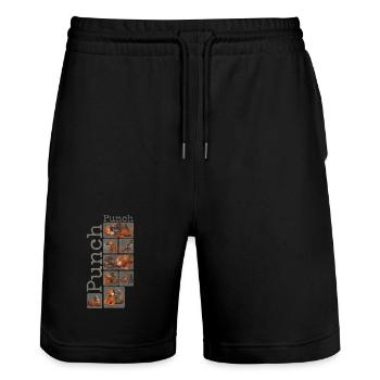 Cute Baby Monkey Gives Fist Punch Monkey Punch - Stanley/Stella Trainer Unisex Organic Jogging Shorts - black - Front - Nik (191cm) & Marisol (170cm)