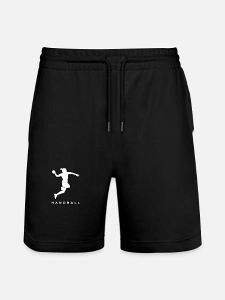 Handball Frauen Silhouette - Stanley/Stella Unisex Bio Joggingshorts Trainer  - Schwarz