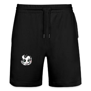 Süßes Cartoon Mädchen Lächeln - Minimal - Stanley/Stella Unisex Bio Joggingshorts Trainer  - Schwarz - Vorne - Nik (191cm) & Marisol (170cm)