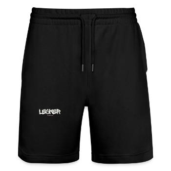 Lecker Bierchen - Stanley/Stella Unisex Bio Joggingshorts Trainer  - Schwarz - Vorne - Nik (191cm) & Marisol (170cm)