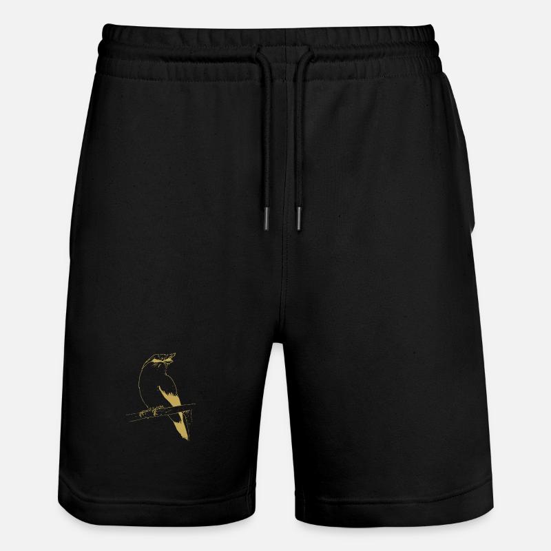 Motifs illustrés avec oiseau - Short de jogging bio TRAINER Stanley/Stella unisexe - noir