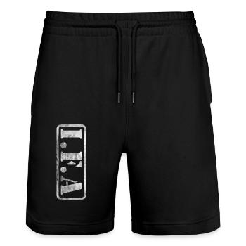 Logo de l’IFA sale vertical - Short de jogging bio TRAINER Stanley/Stella unisexe - noir - Devant - Nik (191cm) & Marisol (170cm)