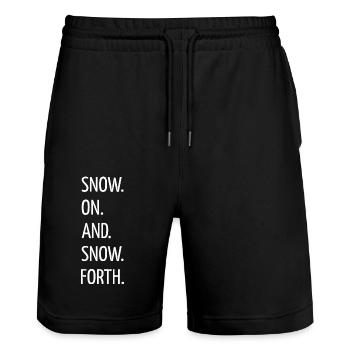 statement bday birthday animal dino funny fun baby - Stanley/Stella Unisex Bio Joggingshorts Trainer  - Schwarz - Vorne - Nik (191cm) & Marisol (170cm)