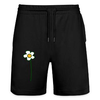 White Daisies Flower Spring Summer Flowers - Stanley/Stella Trainer Unisex Organic Jogging Shorts - black - Front - Nik (191cm) & Marisol (170cm)