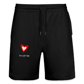 FÊTE DES PÈRES.BONNE FÊTE PAPA. PAPA. BONNE FÊTE - Short de jogging bio TRAINER Stanley/Stella unisexe - noir - Devant - Nik (191cm) & Marisol (170cm)
