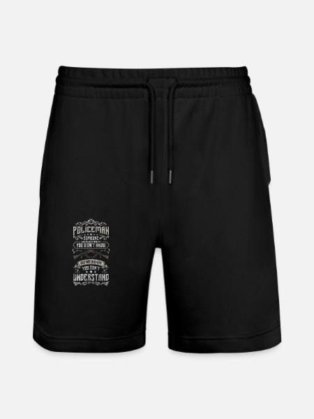 Police Stop Crime Scene Thief - Stanley/Stella Trainer Unisex Organic Jogging Shorts - black