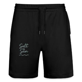 Salt and Sun! - Stanley/Stella Unisex Bio Joggingshorts Trainer  - Schwarz - Vorne - Nik (191cm) & Marisol (170cm)