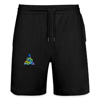 Farbenfroher keltischer Knoten - Stanley/Stella Unisex Bio Joggingshorts Trainer  - Schwarz - Vorne - Nik (191cm) & Marisol (170cm)