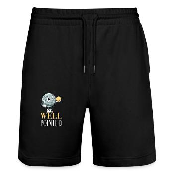 Well Pointed für einen Petanque Spieler - Stanley/Stella Unisex Bio Joggingshorts Trainer  - Schwarz - Vorne - Nik (191cm) & Marisol (170cm)