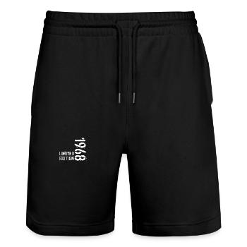 LIMITIERTE EDITION 1968 - Stanley/Stella Unisex Bio Joggingshorts Trainer  - Schwarz - Vorne - Nik (191cm) & Marisol (170cm)