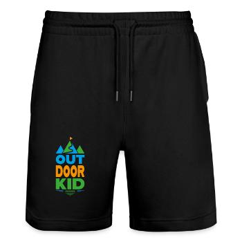 Kinder - Stanley/Stella Unisex Bio Joggingshorts Trainer  - Schwarz - Vorne - Nik (191cm) & Marisol (170cm)