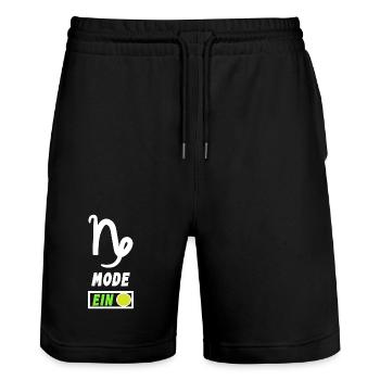Astrologie Statement Horoskop Steinbock Tierkreis - Stanley/Stella Unisex Bio Joggingshorts Trainer  - Schwarz - Vorne - Nik (191cm) & Marisol (170cm)