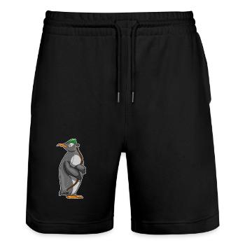 Arc de pingouin Archer - Short de jogging bio TRAINER Stanley/Stella unisexe - noir - Devant - Nik (191cm) & Marisol (170cm)