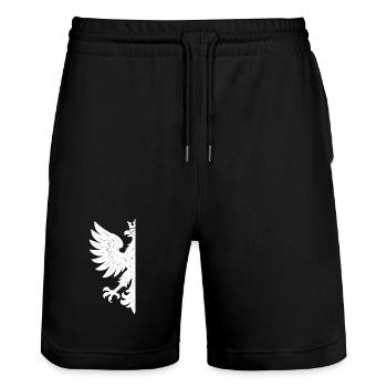 Pologne Polska Aigle drapeau drapeau blanc cadeau - Short de jogging bio TRAINER Stanley/Stella unisexe - noir - Devant - Nik (191cm) & Marisol (170cm)