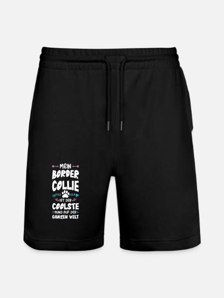 Border Collie Dog Saying - Stanley/Stella Trainer Unisex Organic Jogging Shorts - black