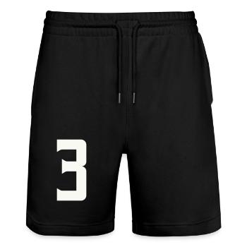 3 - Stanley/Stella Unisex Bio Joggingshorts Trainer  - Schwarz - Vorne - Nik (191cm) & Marisol (170cm)