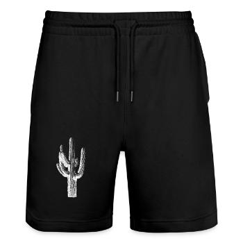 Desert Saguaro Silhouette Tee - Stanley/Stella Trainer Unisex Organic Jogging Shorts - black - Front - Nik (191cm) & Marisol (170cm)