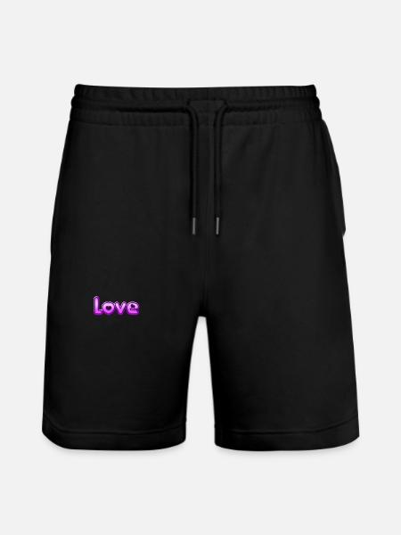 Text Love - Stanley/Stella Unisex Bio Joggingshorts Trainer  - Schwarz