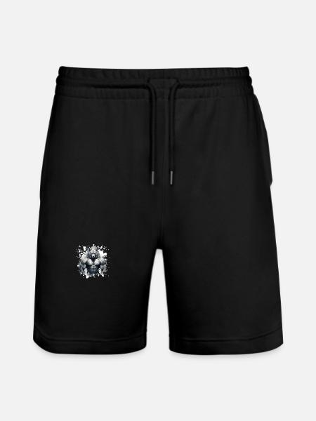 Wolf Muskeln - Stanley/Stella Unisex Bio Joggingshorts Trainer  - Schwarz